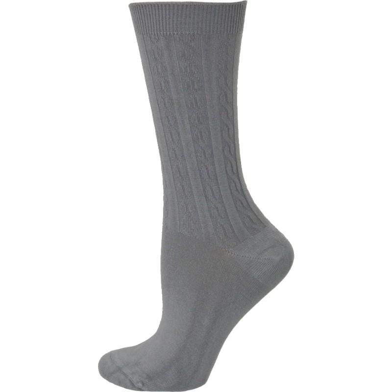 Women's Rayon Socks, Women's Cable Pattern Crew Rayon Socks - 3 Pair